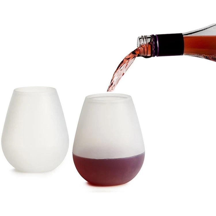 12oz  Food Grade & Dishwasher Safe Silicone Wine Glasses Wholesaler