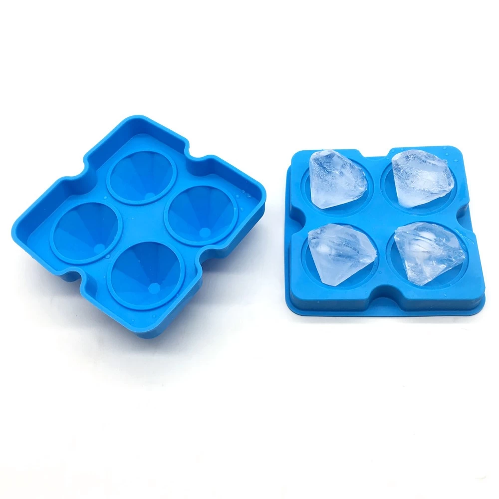 2018 New Design Custom Silicone Molds Ice cube tray 3D diamond shape Ice, Jelly, Chocolate Mold