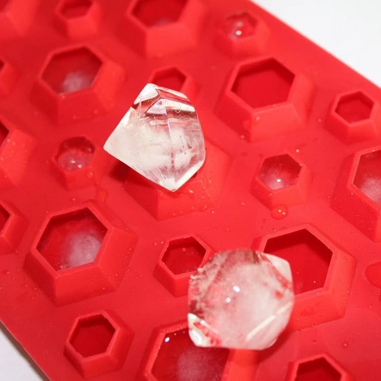 27 cavity 3D Diamonds Gem Cool Ice Cube mold Chocolate Soap Tray Mold Silicone Party Maker