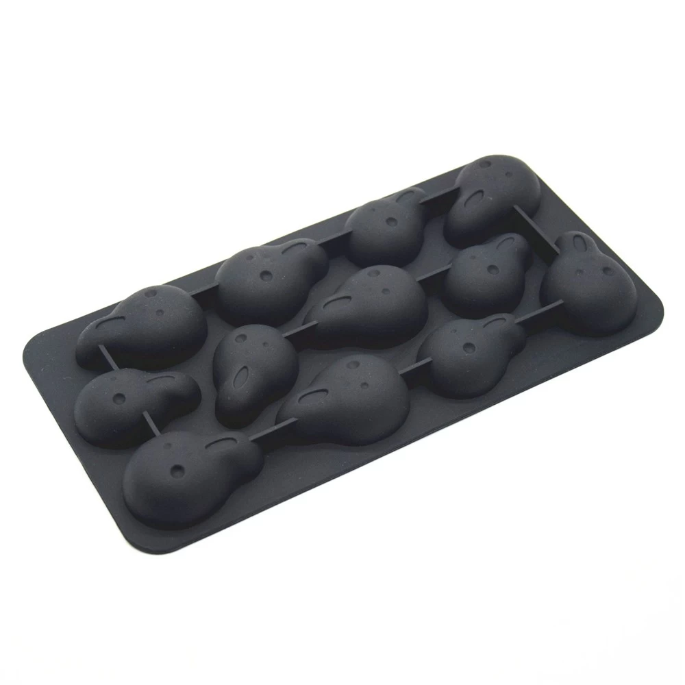 3D Flexible Silicone Ice Tray, BPA Free 12 Cavity Screaming Skull Silicone Ice Cube Tray Mold Maker