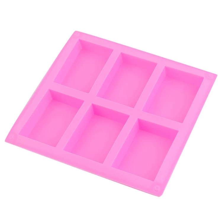 6 Cavities Silicone Soap Mold (2 Pack), DIY Baking Mold Cake Pan,Ice Cube Tray
