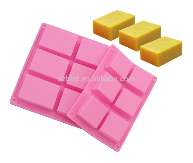 6 Cavities Silicone Soap Mold (2 Pack), DIY Baking Mold Cake Pan,Ice Cube Tray