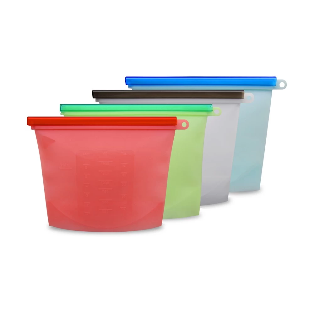 BHD BPA Free Leakproof Fresh Reusable Silicone Food Storage Bags