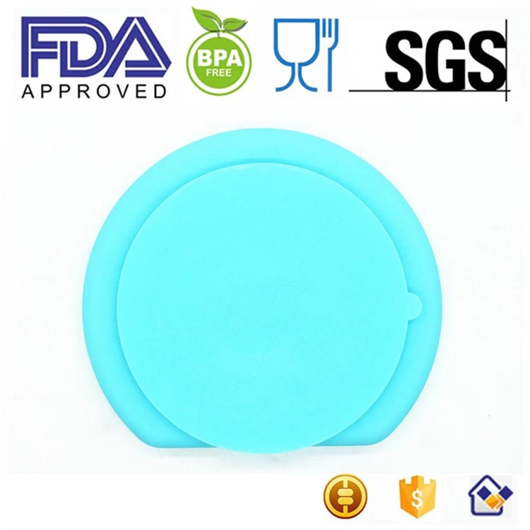 BPA Free Hot Sell Silicone Placemat Plate-One-Piece Suction Bowl with Spoon for Baby and Toddlers
