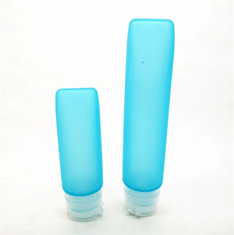 Bouteilles de voyage de silicone sans BPA, 4 bouteilles portatives de voyage de paquet pour le cosmétique de shampooing