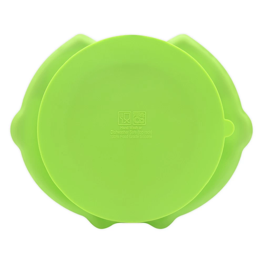 Benhaida BPA Free Food Grade Skid Resistant Suction Cup Unbreakable Non Slip Suction Silicone Owl Feeding Plate with Lid
