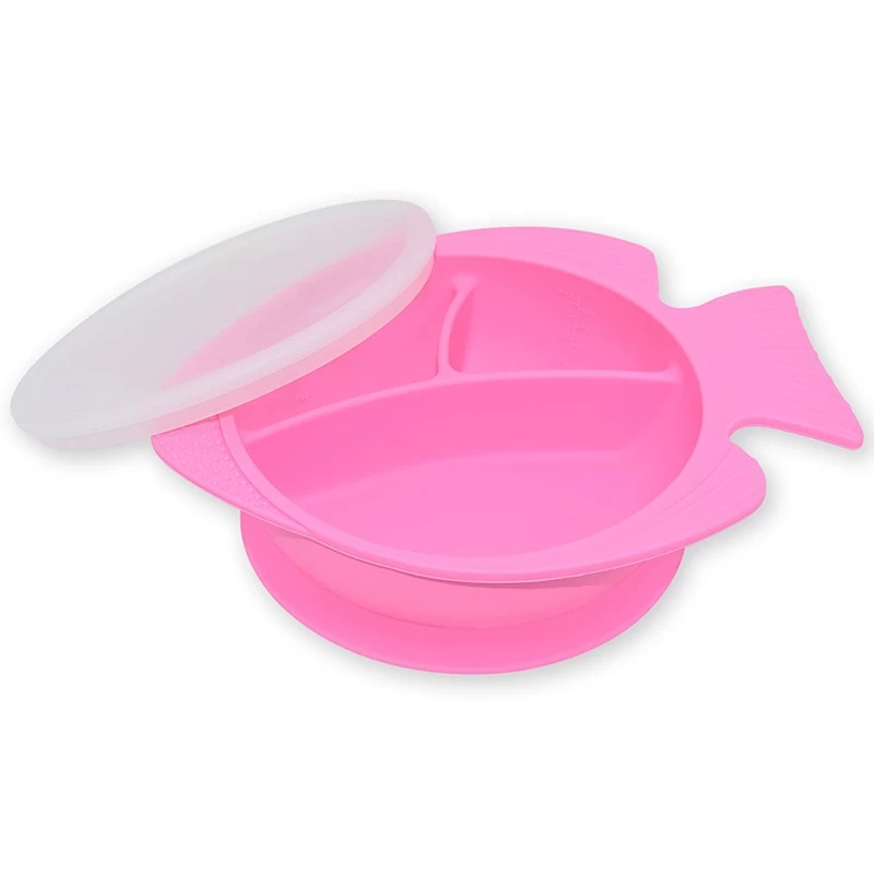 Benhaida China Factory Mikrowelle Safe BPA frei Tier Fisch-Form-Baby-Fütterung Platzdeckchen Kids Silikon Bowl