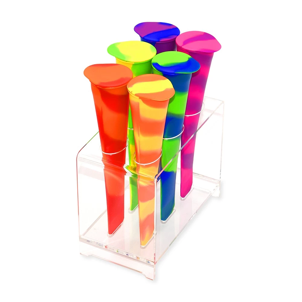 Benhaida Set Of 6 FDA approved Silicone Ice Pop DIY lolly silicone popsicle mold