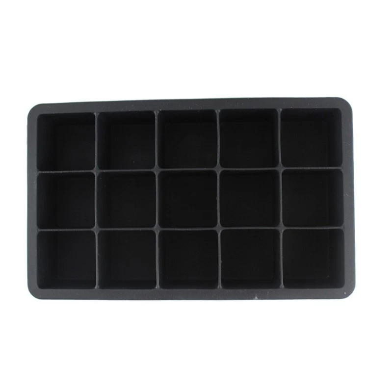 Bac à glaçons personnalisé en silicone Benhaida, forme carrée de bac à glaçons, bac à glaçons de 15 cavités