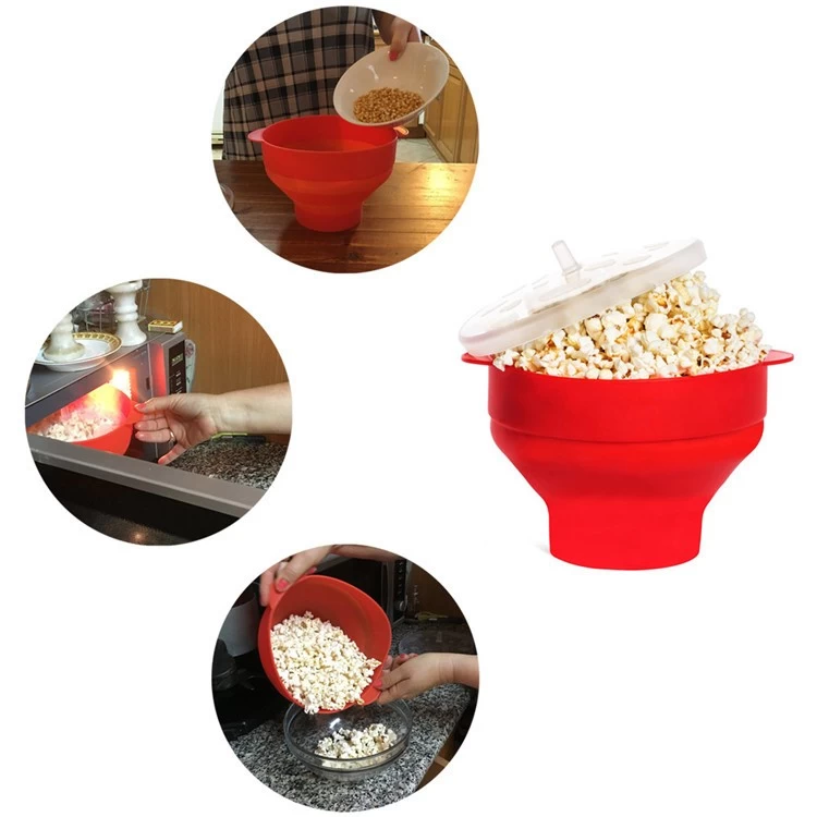 China Microwave Air Popcorn Popper factory,Silicone Popcorn Maker Bowl