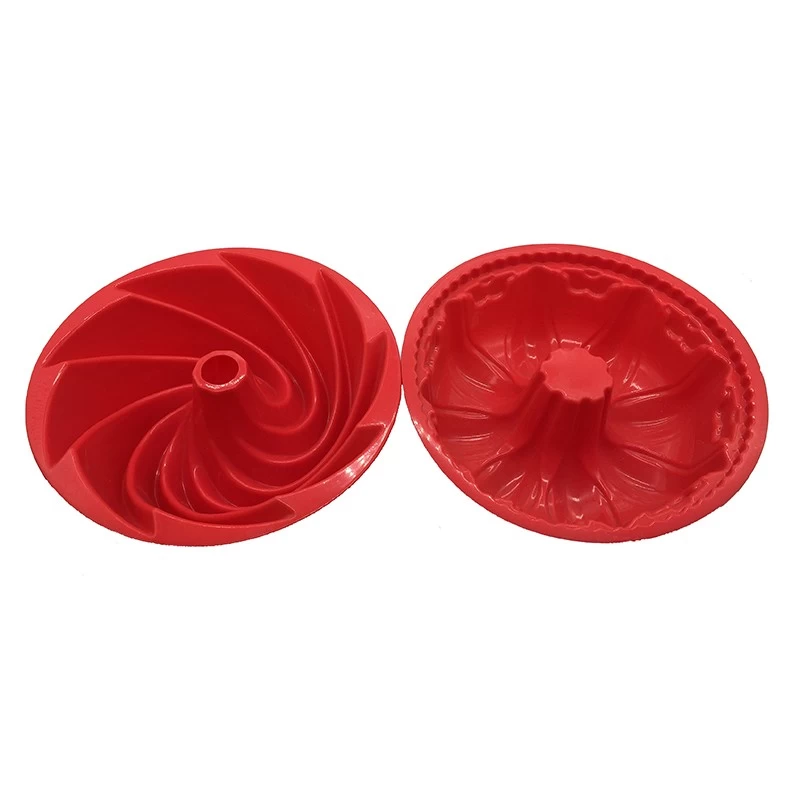 Chinese Supplier FDA Silicone 9.5 inch Large Spiral Bundt Cake pan, with 2 shapes wholesale
