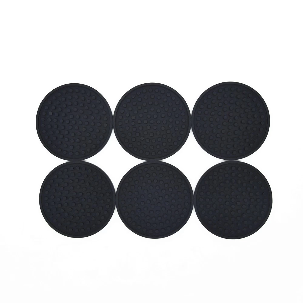 Coasters for Drinks with Holder 4.3 inces Set of 6 Round Silicone Coasters for Wine Glass