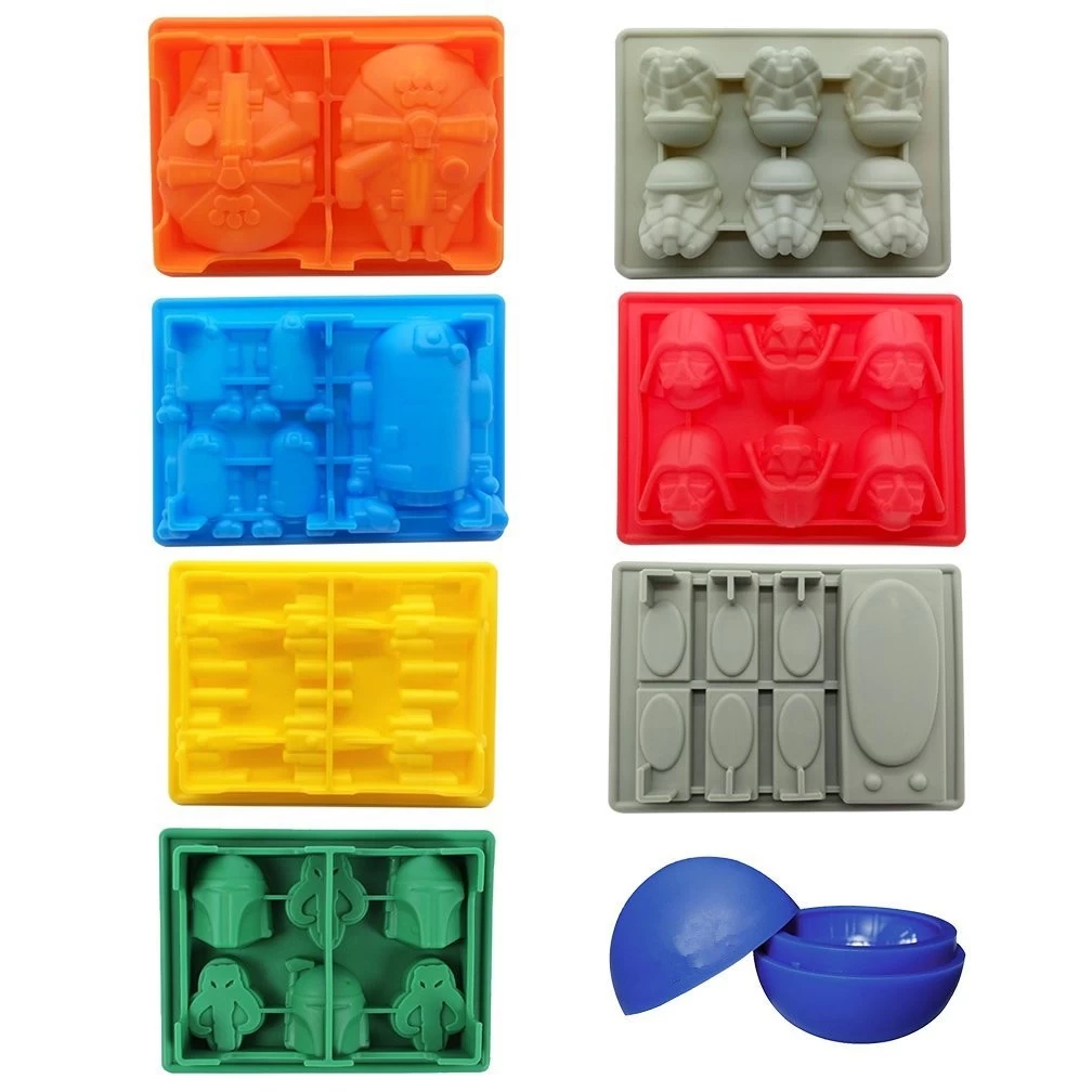 Complete Set of 9 Star Wars Silicone Chocolate Candy Mold Ice Cube Tray