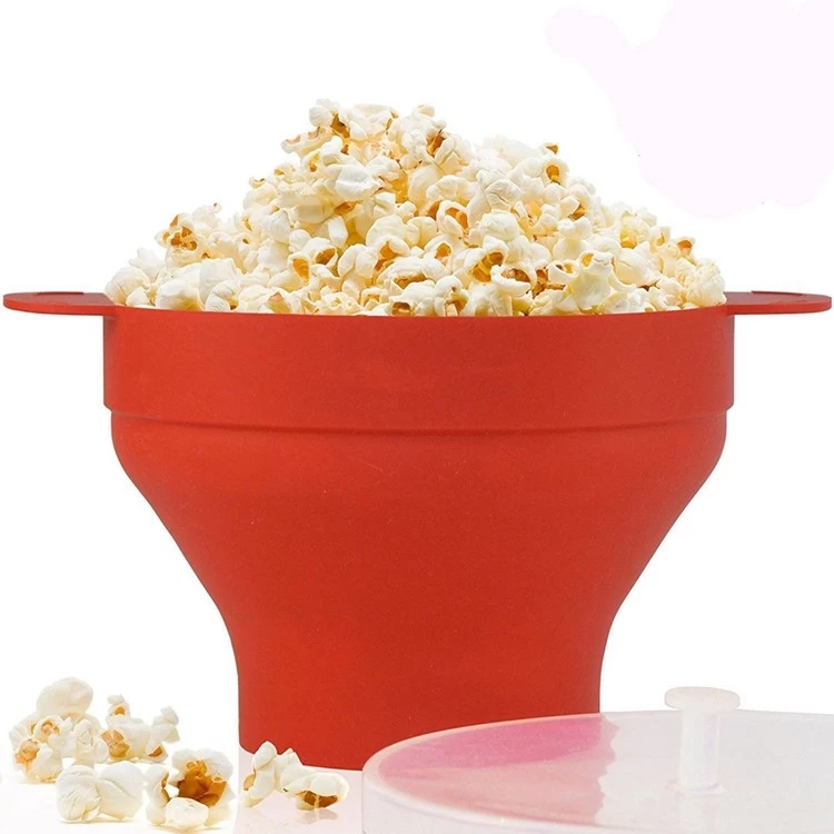 Dishwasher Safe Microwave Popcorn Popper with Lid, BBA free Silicone Popcorn Maker
