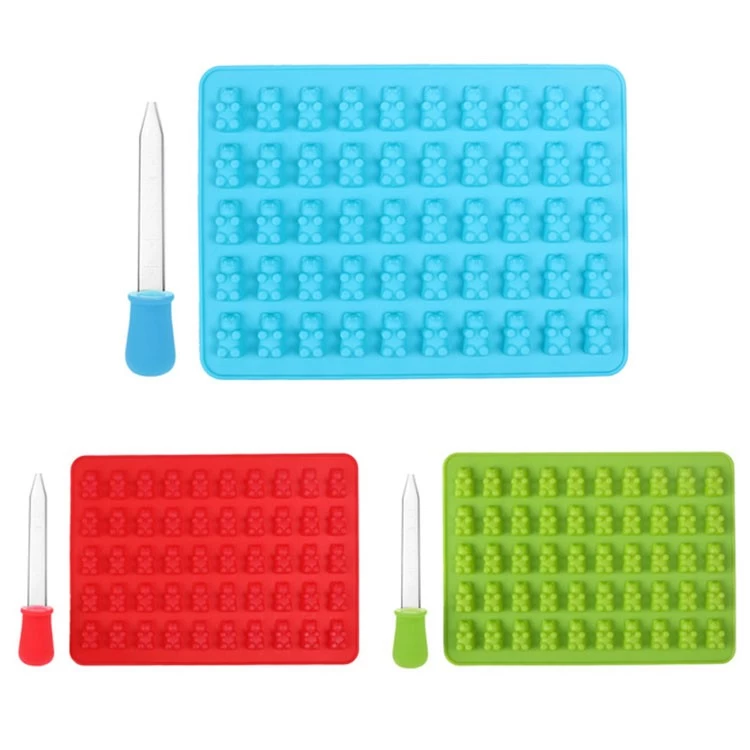 Gummy Bears BPA Free Silicone Mold of 3pcs/set easy to use Droppers for chocolate candy molds and Ice trays