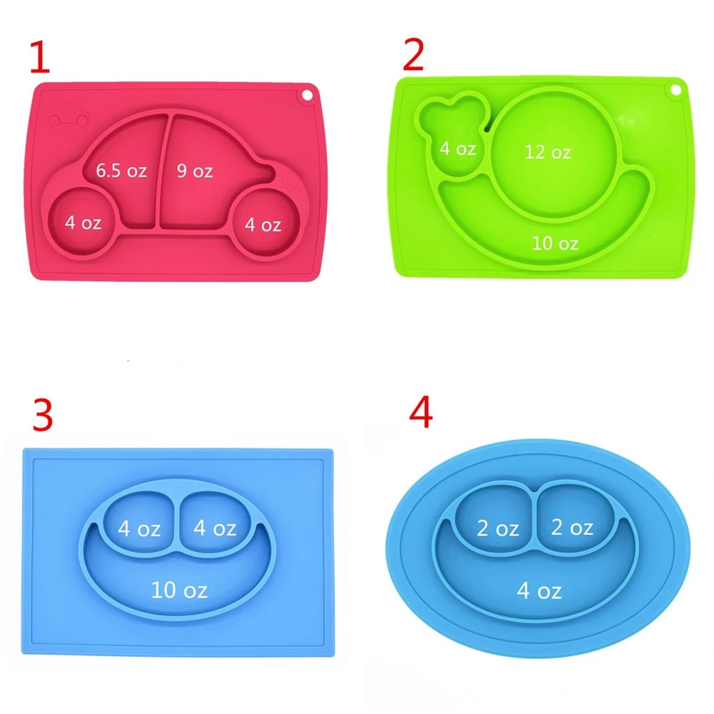 Happy Face One-piece Non-slip Silicone Placemat for Kids, Baby Silicone Placemat