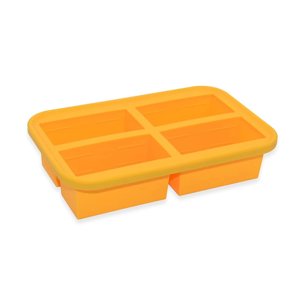 Hot Selling 1 Cup Extra-Large Silicone Freezing Tray with Lid  Silicone Freeze Soup broth or sauce Container