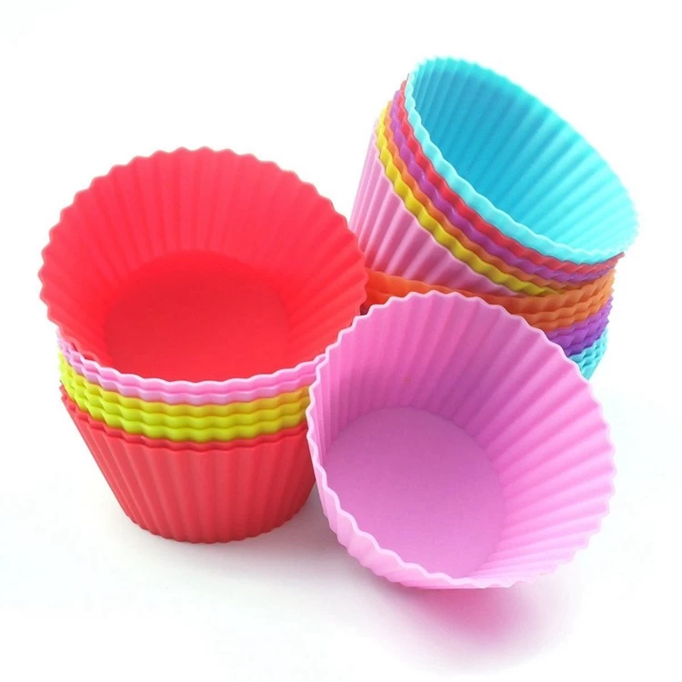 Jumbo Large Muffin Cups FDA Cuillères à soupe en silicone, doublures en cupcake en silicone, gousses de moules en silicone