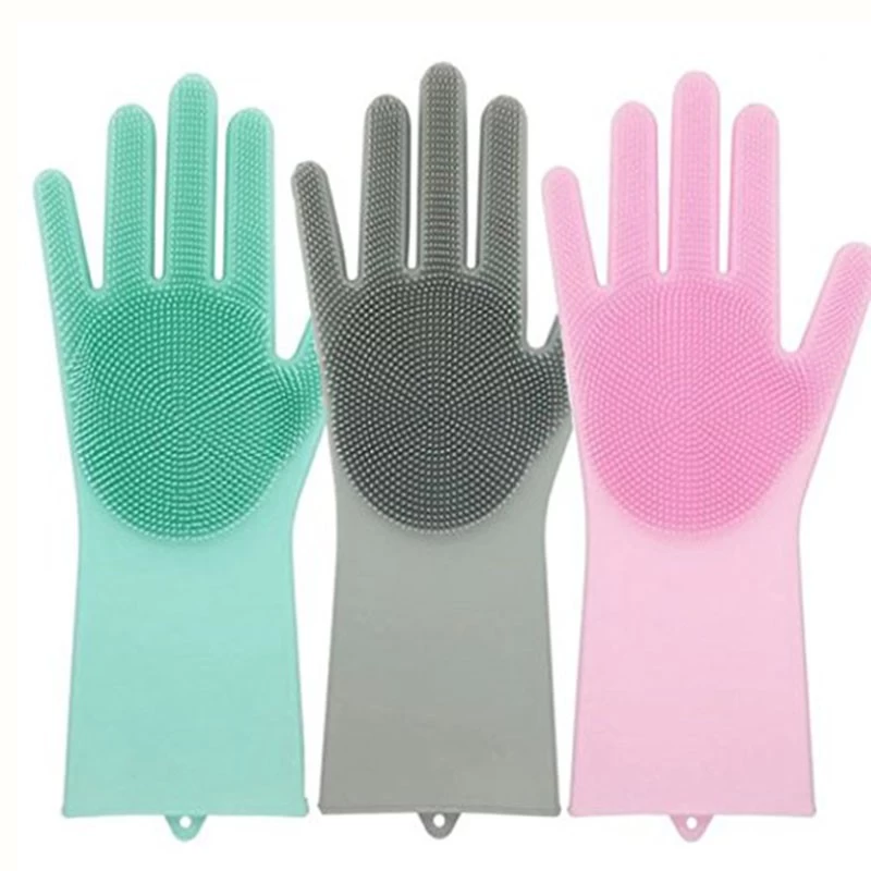 Magic Kitchen Silicone Dishwashing Scrubber Gloves