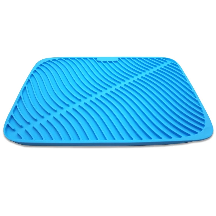 New arrival ! Silicone Rectangle dish drying mat, Easy clear Non-slip draining mat for Kitchen Counter