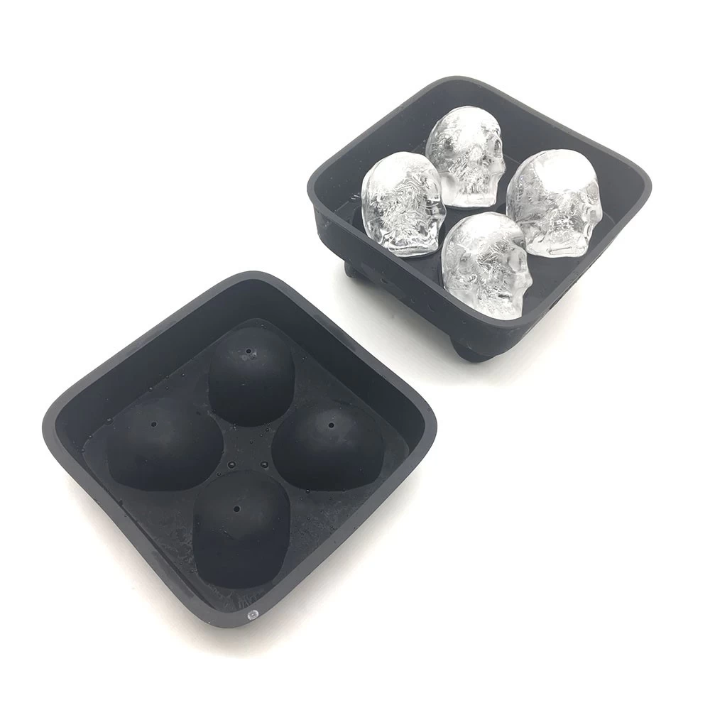New design 3D Skull Sphere ice ball maker, ice cube tray for Halloween