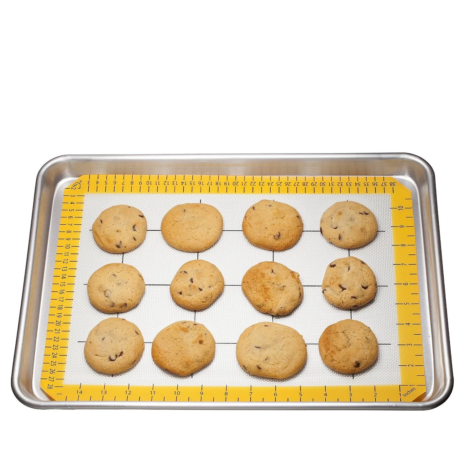 Non-Stick Silicone Baking Mat , 2 Pack Silicone Cookie Mat Food Grade Silicone Baking Sheet Mat