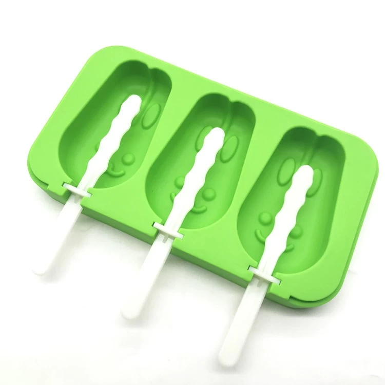 Packs of 4 Reusable Ice Cream maker Snowman Silicone Ice Pop Mold FDA Silicone Popsicle Maker