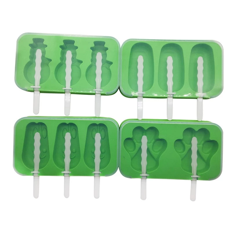 Set von 4 FDA Silikon Popsicle Formen mit Deckel und Abdeckungen, direkt ab Werk exklusive Popsicle Formen mit 4 Formen