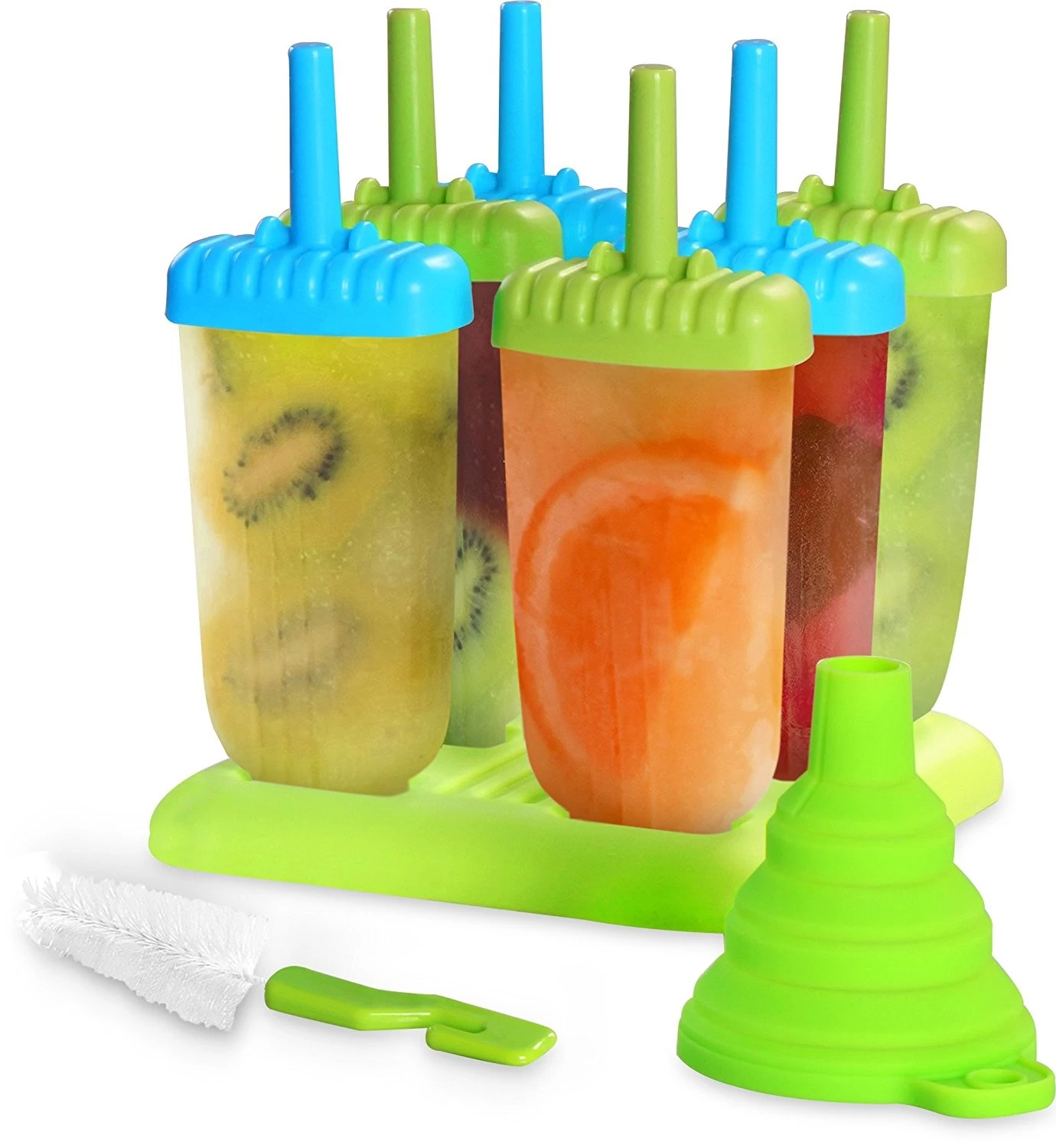 Set of 6 Ice Pop Maker,DIY Ice Cream Popsicle Molds with Sticks, Plastic PP Reusable Homemade Tools