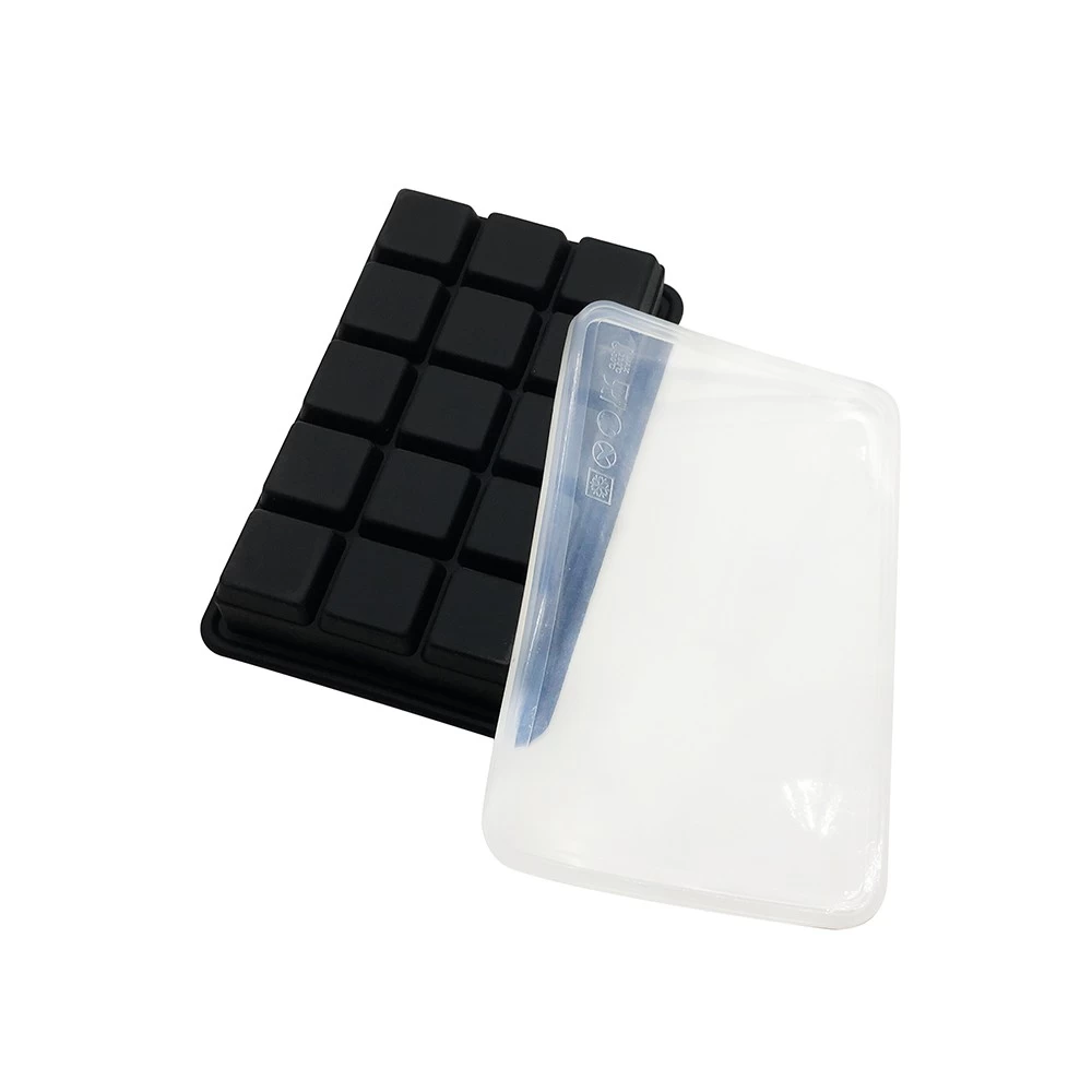 Summer Hot Classical FDA Silicone Customized 15 cavity Ice Cube tray with Lid