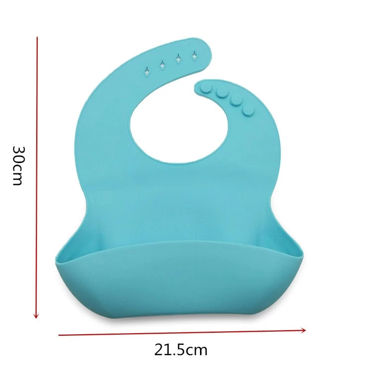 Washable Baby Care Soft Waterproof Silicone Baby Bib Manufacturer With Catcher and Custom Printed Cartoon Logo