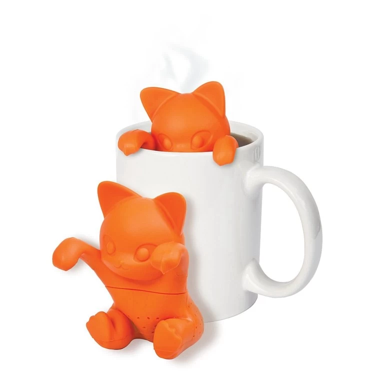 Wholesale Cute Animal Promotional Gift Silicone Kit-Tea Tea Infuser, Kitty Cat silicone Loose Leaf Steeper