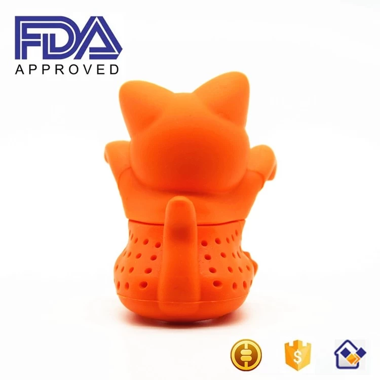 Wholesale Cute Animal Promotional Gift Silicone Kit-Tea Tea Infuser, Kitty Cat silicone Loose Leaf Steeper