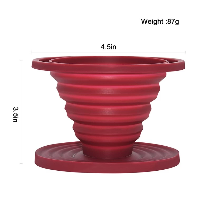 Wholesale Slick Drip Reusable Coffee Filter Cone Collapsible Pour Over Coffee Maker Silicone Coffee Dripper