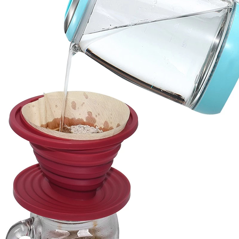 Wholesale goutte à goutte à café réutilisable filtre de café Col contempsable verser sur la cafetière Café en silicone
