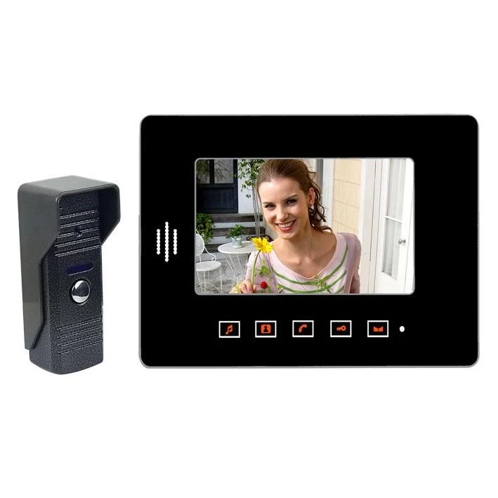Sistema de video portero, monitor de 7 pulgadas con cable para videoportero  y timbre de puerta, kit de timbre para cámara IR para interiores y