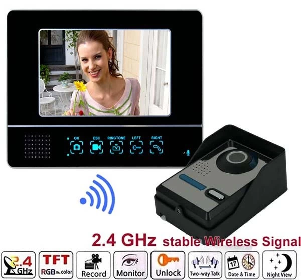 China New 7inch 2.4GHz Wireless Video Door Phone Building Entry System  PY-V811FAW11 manufacturer
