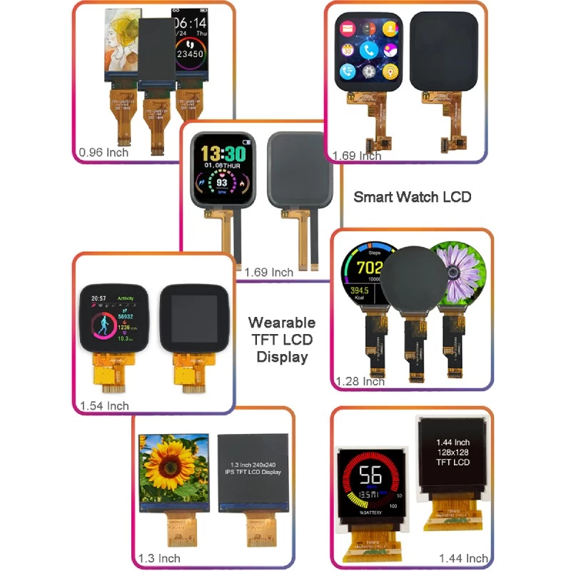 Smart Watch LCD Display KWH017ST13-C01 1.69 Inch 240x280 IPS TFT LCD Display With Capacitive Touch Panel