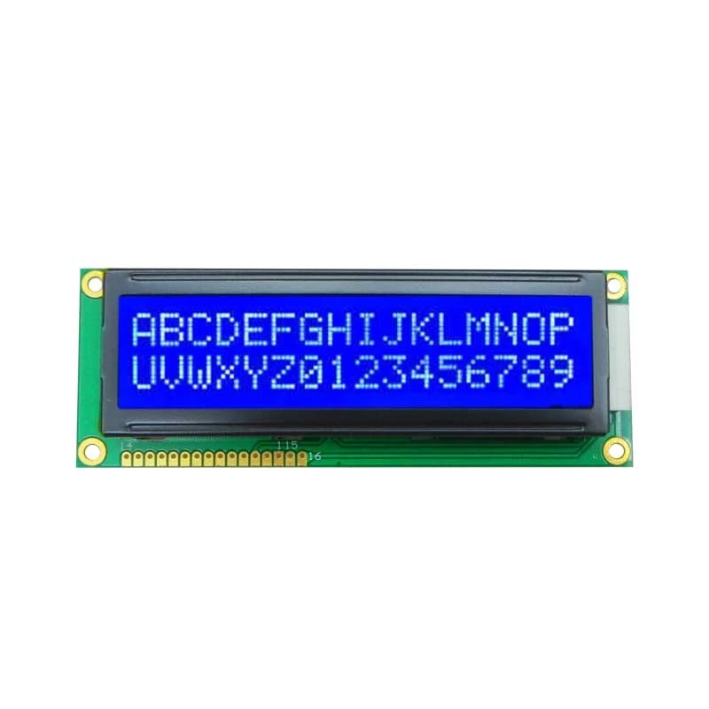 الصين 1602 شاشة أزرق صغيرة أحادية اللون لوحة شاشة LCD 16x2 وحدة عرض الأحرف (WC1602M8SGW6B) الصانع