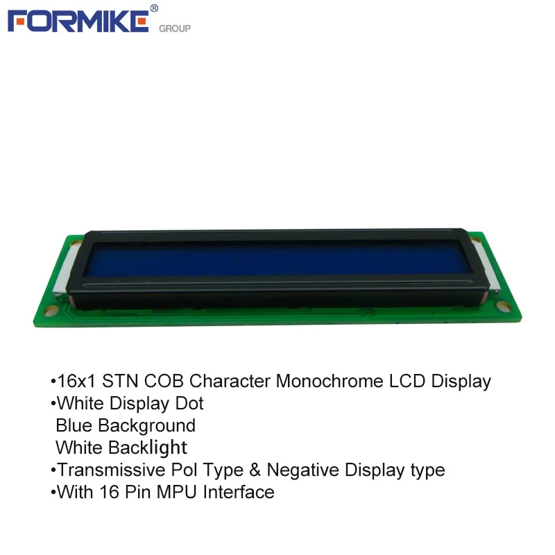 1x16格式LCD模块COB 1601 LCD屏幕STN 16 * 1字符LCD显示屏（WC1601Y6SGW1B）