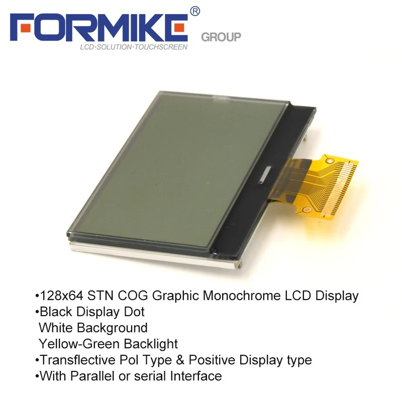 图形LCD显示器128x64 LCD模块黄绿色COG LCD屏幕（WG1206L9SBN6G）