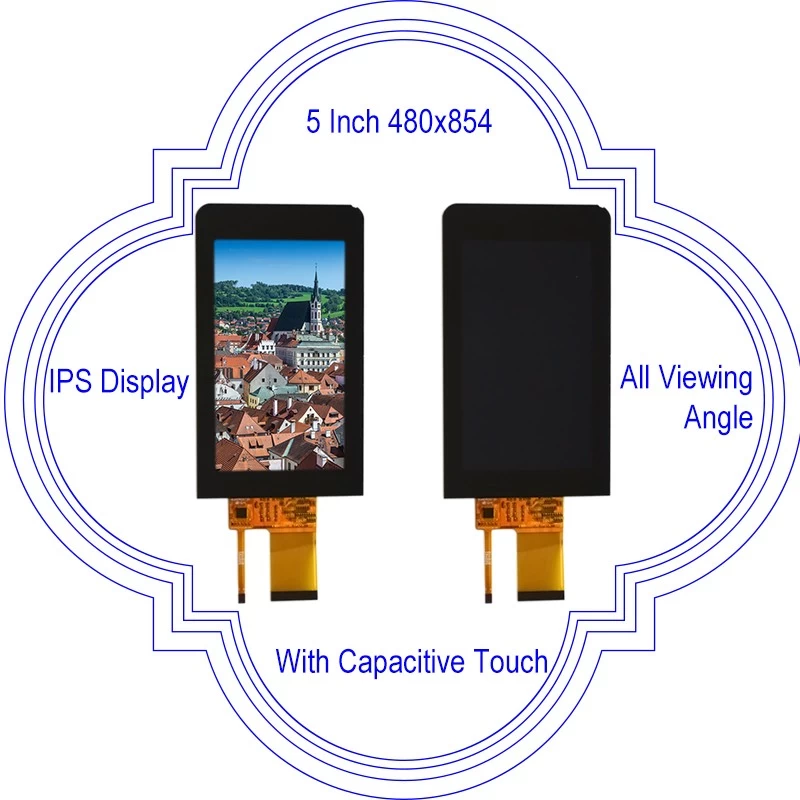 IPS TFT LCD显示器5英寸LCD屏幕显示面板模块5.0英寸带I2C接口的电容触摸屏（KWH050ST20-C02）
