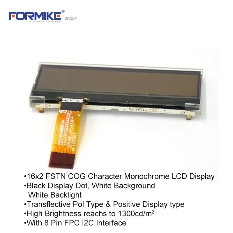 阳性反透射FSTN COG字符LCD面板LCD 16x2显示器（WC1602U8FSW7G）