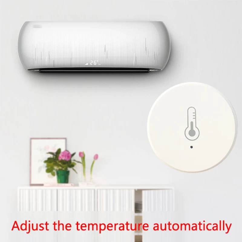 Tuya Smart Zigbee درجة الحرارة الذكية والرطوبة مستشعر أمان لاسلكي مع أجهزة استشعار درجة حرارة درجة حرارة البطارية للمنزل الذكي (IH-K009)