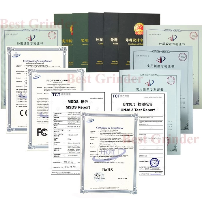 Best Grinder Certificates