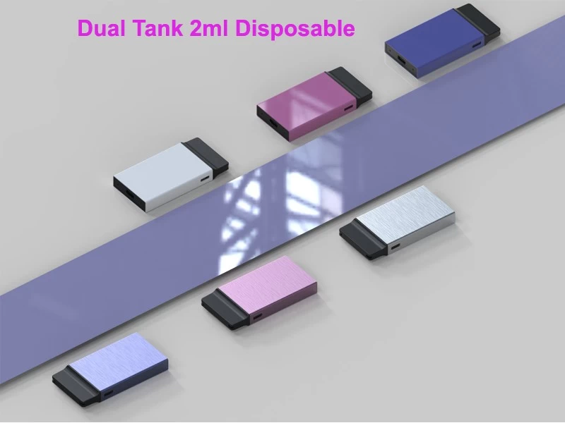 Nieuwe collectie Dual Tank 2 ml Disposable Vape voor CBD THC Oil