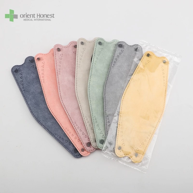 China 4ply non woven disposable 3ply non woven disposable colorful KF94 face masks for adults manufacturer