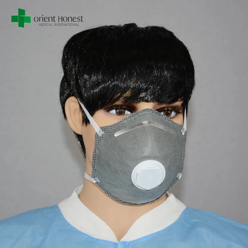 China Carvão ativado poeira máscara facial, máscara de poeira N99 com válvula de exalação, máscara de pó industrial fabricante
