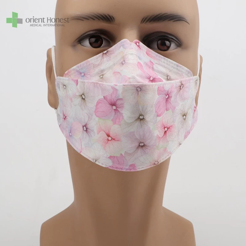Adjustable ear loops printed disposable KF94 face mask China factory