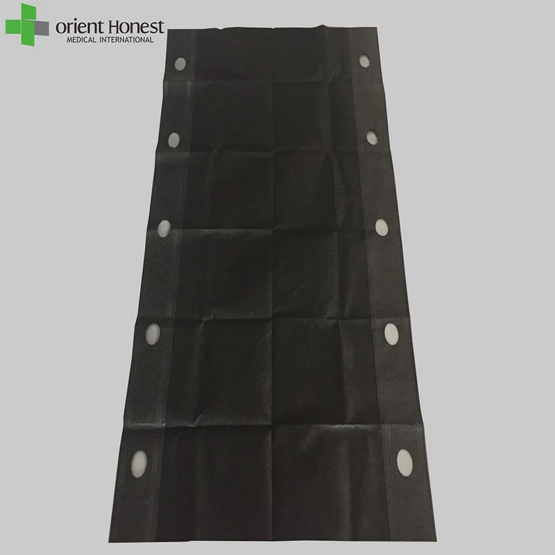 China CE ISO approved Single use 300up lbs black nonwoven patient bed transfer sheet manufacturer